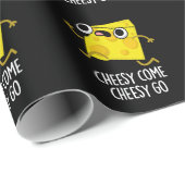 Cheesy come Cheesy Go Funny Food Pun Dark BG Cadeaupapier (Rol Hoek)