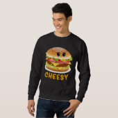 Cheesy Cute  Cheese Burger Food Pun Trui (Voorkant volledig)