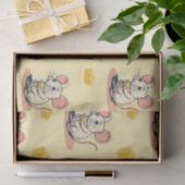 Cheesy Delights: Schattigee Muis met Sokken kaas Tissuepapier (Geschenk)