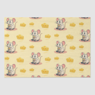 Cheesy Delights: Schattigee Muis met Sokken kaas Tissuepapier