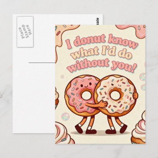 Cheesy Donuts Love Briefkaart (Voorkant / Achterkant)