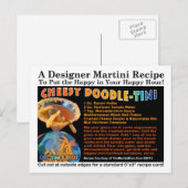 Cheesy Doodle-Tini Martini Recipe Briefkaart (Voorkant / Achterkant)