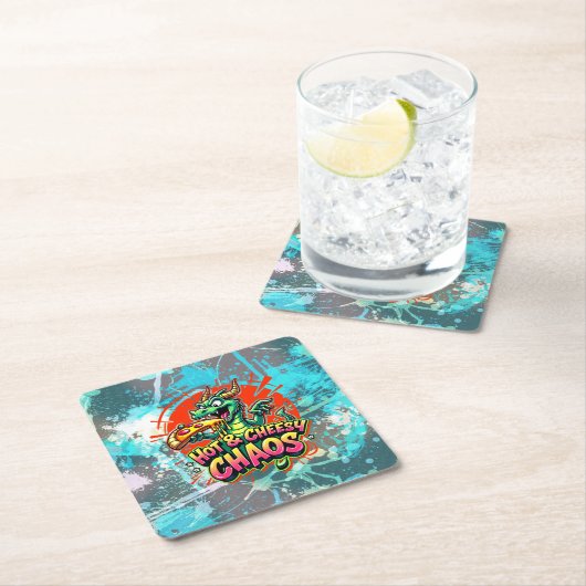 Cheesy Dragon Delight Kartonnen Onderzetters (Insitu)