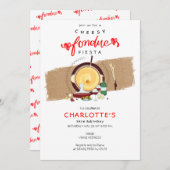 Cheesy Fondue Fiesta Harten Pot Wijn Fondue Party Kaart (Voorkant / Achterkant)