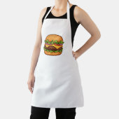 Cheesy Gourmet Burger Illustration Apron Schort (Insitu)