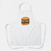 Cheesy Gourmet Burger Illustration Apron Schort (Voorkant)