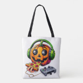 Cheesy Halloween Vibes: pompoen geniet van pizza Tote Bag (Achterkant)