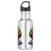 Cheesy Halloween Vibes Pumpkin houdt van pizza gam Waterfles (Voorkant)