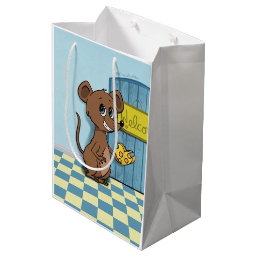 Cheesy Heart Mouse Medium Cadeauzakje (Achterkant Gekanteld)