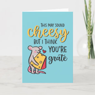 Cheesy Je bent Grate Funny Food Pun Valentijnsdag Feestdagen Kaart