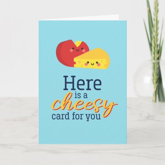 Cheesy Kaart Cute Cheese Pun Funny Valentijnsdag (Voorkant)