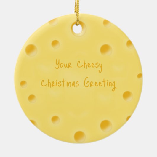 Cheesy kerstgroet Funny Personalized Keramisch Ornament (Achterkant)