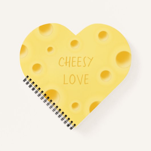 "Cheesy Love" Schattig aangepast Kaas Heart Shaped Notitieboek (Voorkant)