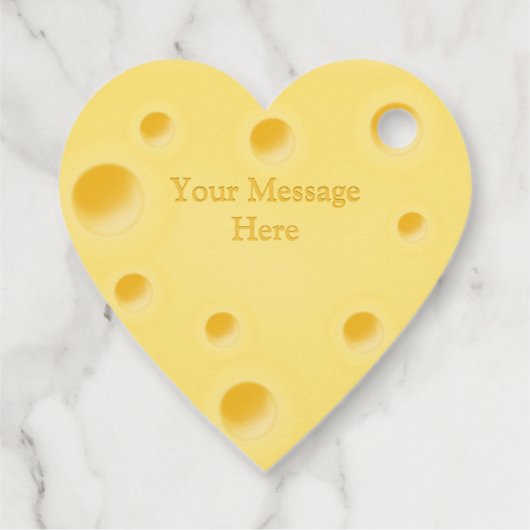 "Cheesy Love" Schattig Aangepast kaashart Bedankjes Labels (Achterkant)