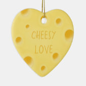 "Cheesy Love" Schattig Aangepast kaashart Keramisch Ornament (Rechts)
