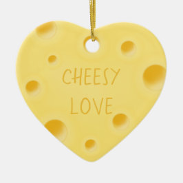 "Cheesy Love" Schattig Aangepast kaashart Keramisch Ornament