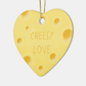 "Cheesy Love" Schattig Aangepast kaashart Keramisch Ornament (Links)