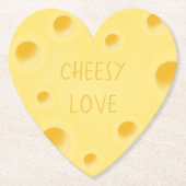 "Cheesy Love" Schattig Aangepast Zwitsers kaashart Kartonnen Onderzetters (Voorkant)