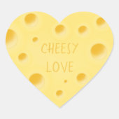 "Cheesy Love" Schattige  Zwitserse kaas Hart Sticker (Voorkant)