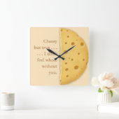  Cheesy Message Charming Trompe L'oeil Vierkante Klok (Huis)