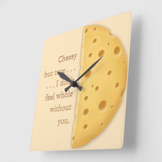 Cheesy Message Charming Trompe L'oeil Vierkante Klok (Hoek)