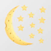 Cheesy Moon & 10 sterren Fanciful Kinderen & Baby Raamsticker (Vel)