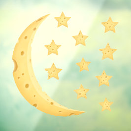 Cheesy Moon & 10 sterren Fanciful Kinderen & Baby  Raamsticker