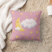 Cheesy Moon & Stars Aangepast Fluffy Cloud Roze Kussen (Deken)