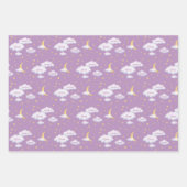 Cheesy Moon & Stars Fluffy Clouds Inpakpapier Vel (Voorkant 2)