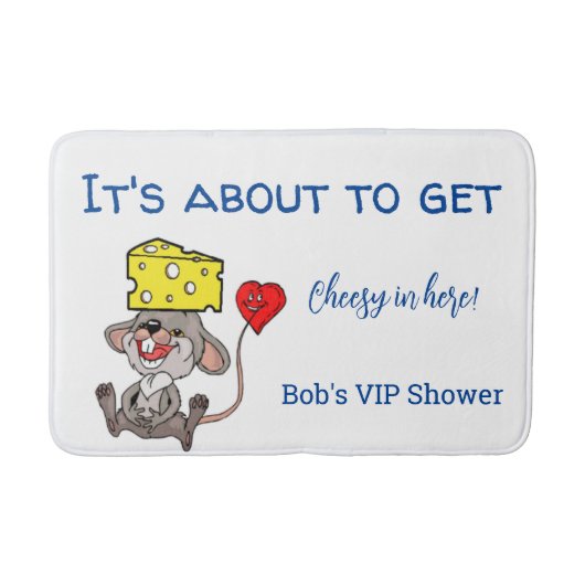 Cheesy Mouse Hearts Bathroom Bath Mat (Voorkant)