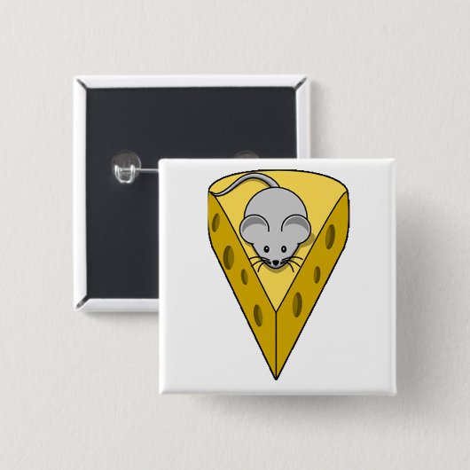 Cheesy Mouse Vierkante Button 5,1 Cm (Voorkant /achterkant)