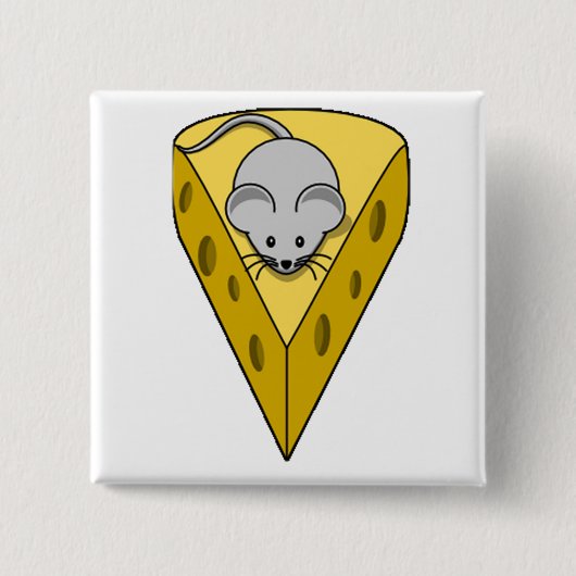 Cheesy Mouse Vierkante Button 5,1 Cm (Voorkant)