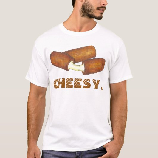 CHEESY Mozzarella Cheese Sticks Junk Food T-shirt (Voorkant)