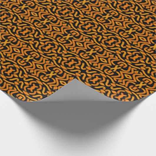 Cheesy Noodle Doodle Art Mirrored Image Pattern Cadeaupapier (Hoek)