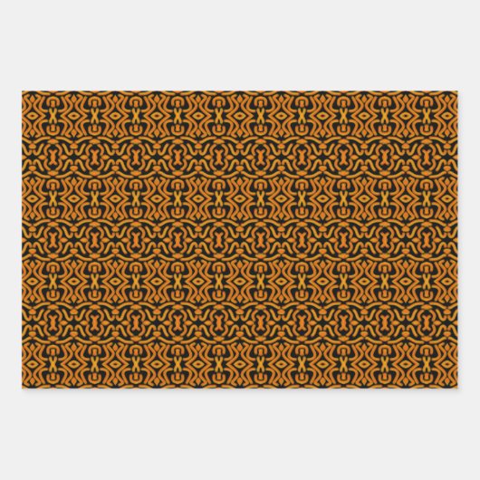 Cheesy Noodle Doodle Art Mirrored Image Pattern Inpakpapier Vel (Voorkant 3)