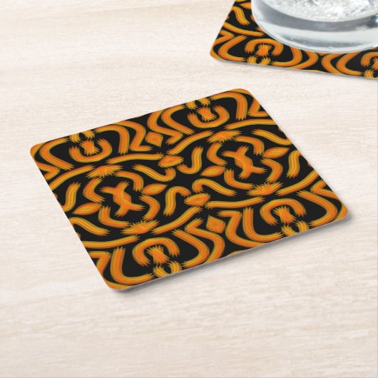 Cheesy Noodle Doodle Art Mirrored Image Pattern Kartonnen Onderzetters (Schuin)