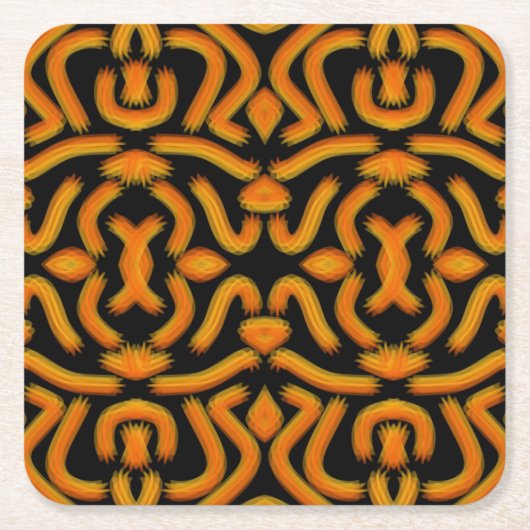 Cheesy Noodle Doodle Art Mirrored Image Pattern Kartonnen Onderzetters (Voorkant)