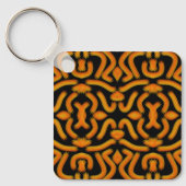 Cheesy Noodle Doodle Art Mirrored Image Pattern Sleutelhanger (Voorkant)