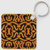 Cheesy Noodle Doodle Art Mirrored Image Pattern Sleutelhanger (Achterkant)