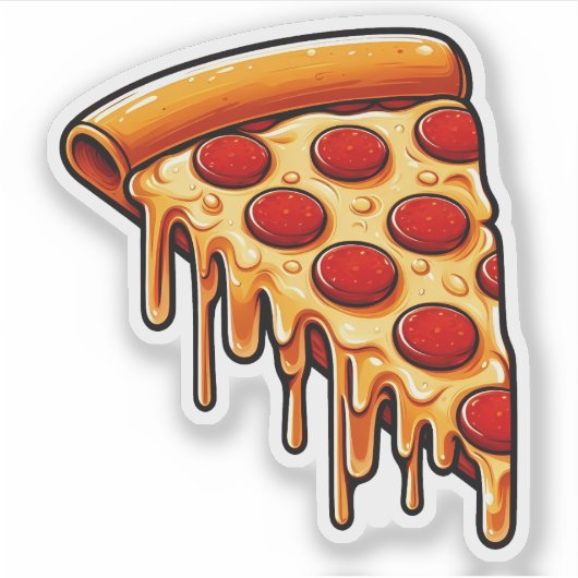 Cheesy Pepperoni Pizza Sticker (Voorkant)
