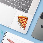 Cheesy Pepperoni Pizza Sticker (Laptop met iPhone)