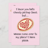 Cheesy Pickup Line Pizza Valentijn Flat Feestdagenkaart (Voorkant / Achterkant)