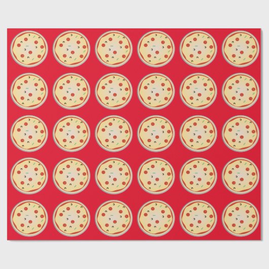 Cheesy Pizza Pepperoni Meat Pie Pattern Cadeaupapier (Vlak)
