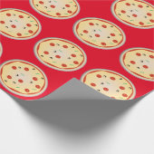 Cheesy Pizza Pepperoni Meat Pie Pattern Cadeaupapier (Hoek)