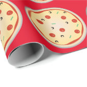 Cheesy Pizza Pepperoni Meat Pie Pattern Cadeaupapier (Rol Hoek)