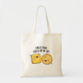 Cheesy Puns Crack-er Me Up Funny Cheese Pun Tote Bag (Voorkant)