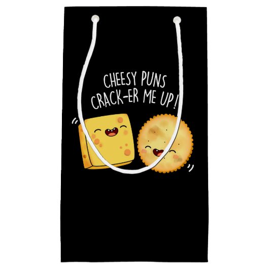 Cheesy Puns Crack-er Me Up Grappige Kaas Pun Donke Klein Cadeauzakje (Voorkant)