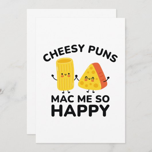 Cheesy Puns Mac Zo blij Bedankkaart (Voorkant / Achterkant)