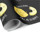 Cheesy Puns Mac Zo Happy Funny Food Pun Dark BG Cadeaupapier (Rol Hoek)