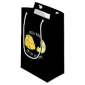 Cheesy Puns Mac Zo Happy Funny Food Pun Dark BG Klein Cadeauzakje (Voorkant Gekanteld)